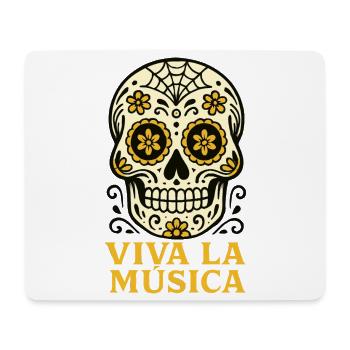 VIVA LA MÚSICA: Blumige Calavera Día de Muertos - Mousepad (Querformat) - Weiß - Vorne
