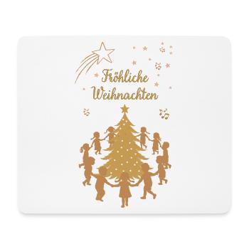 Joyeux Noël Dansant Enfants Arbre de Noël - Tapis de souris (format paysage) - blanc - Devant