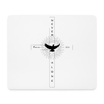 🕊️Psalm 23:4 💪Niemals allein - Mousepad (Querformat) - Weiß - Vorne