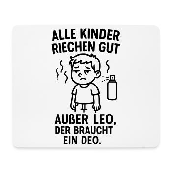 leo braucht deo spruch - Mousepad (Querformat) - Weiß - Vorne