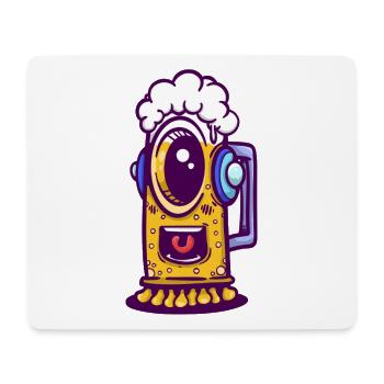 Ojo-Kaffeemaschine mit Kopfhörern - Mousepad (Querformat) - Weiß - Vorne