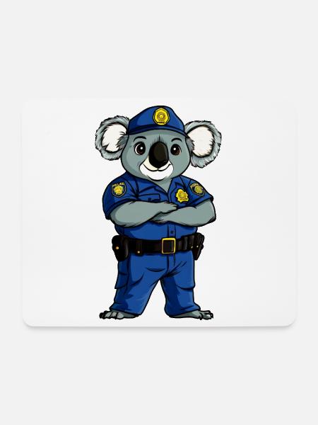 Koala Polizist / Koalabär - Mousepad (Querformat) - Weiß