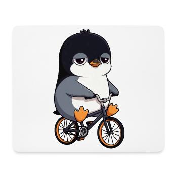 Sad Penguin Cartoon BMX Cycling - Tapis de souris (format paysage) - blanc - Devant
