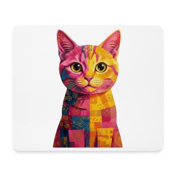 Pop Art Cat - Colorful - Mouse Pad (horizontal) - white - Front