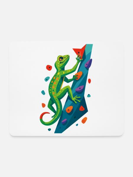 Bouldern Gecko Klettertier Klettern Echse Geschenk - Mousepad (Querformat) - Weiß
