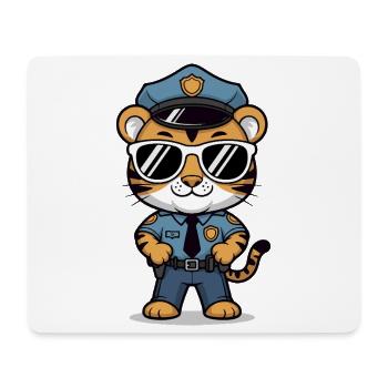 Tiger Polizist Sonnenbrille - Mousepad (Querformat) - Weiß - Vorne