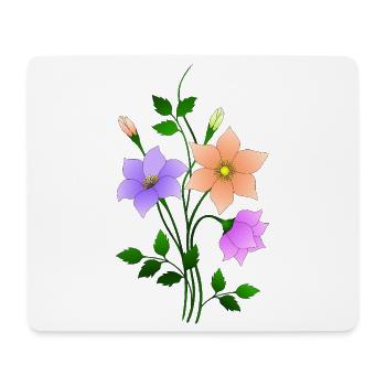 Fleur - Tapis de souris (format paysage) - blanc - Devant