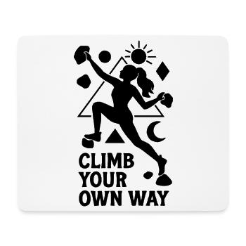 Bouldern Damen Frau Geometrisch Climb Your Own Way - Mousepad (Querformat) - Weiß - Vorne