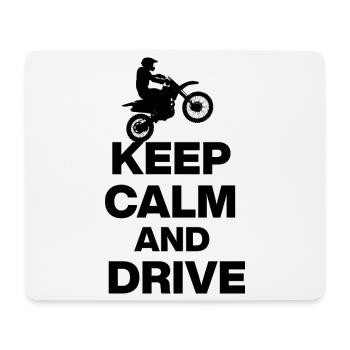 KEEP CALM AND DRIVE! MOTOCROSS BIKER FREIHEIT BLAK - Mousepad (Querformat) - Weiß - Vorne