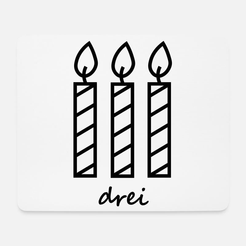 Birthday Three Candles - Mouse Pad (horizontal) - white