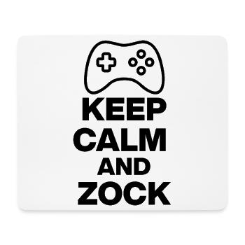 KEEP CALM AND ZOCK! GAMING GAMER KONSOLE PC black - Mousepad (Querformat) - Weiß - Vorne
