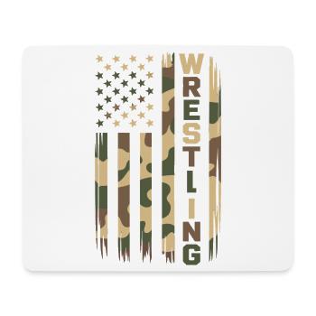 Wrestling USA Flagge Camo Patriot Design - Mousepad (Querformat) - Weiß - Vorne