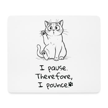 Pause & Bond - T-shirt Cat Lover - Tapis de souris (format paysage) - blanc - Devant