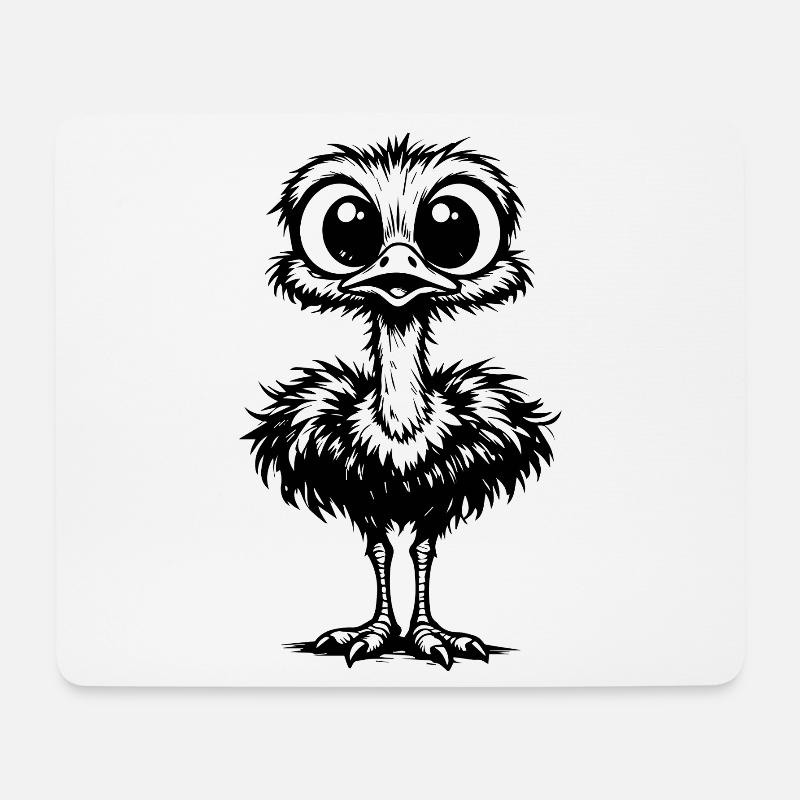 Owl Silhouette Black - Mouse Pad (horizontal) - white