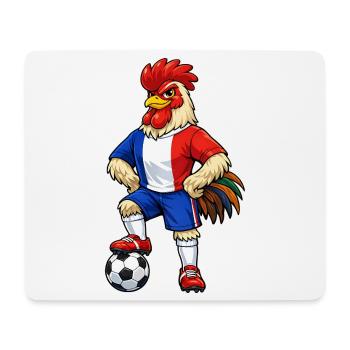 Football Rooster France Fan French Flag - Mouse Pad (horizontal) - white - Front