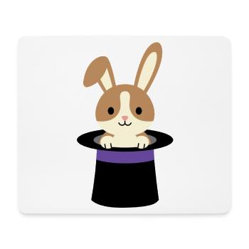 Le Lapin du Chapeau du Magicien - Tapis de souris (format paysage) - blanc - Devant