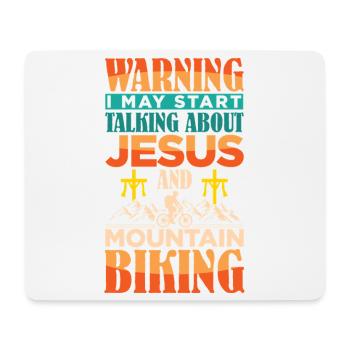 Mountainbike Mountain Bike Jesus Christentum - Mousepad (Querformat) - Weiß - Vorne