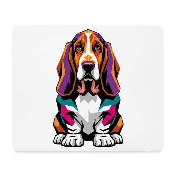 Colorful Basset Hound Dog - Mouse Pad (horizontal) - white - Front