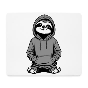 Sweat à capuche Slow-Chill Sloth - Tapis de souris (format paysage) - blanc - Devant