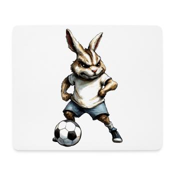 Footballer Rabbit - Mouse Pad (horizontal) - white - Front