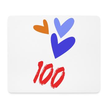 100. 100 ANS. 100e ANNIVERSAIRE. ANNIVERSAIRE 100  - Tapis de souris (format paysage) - blanc - Devant