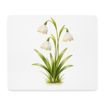 Illustration de la fleur printanière du bécher de mars - Tapis de souris (format paysage) - blanc - Devant