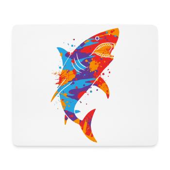 Hai Haie bunt Herren Kinder Jungen Haifisch - Mousepad (Querformat) - Weiß - Vorne
