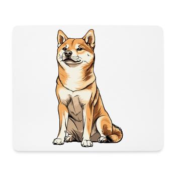 Shiba Inu Cartoon Hund Illustration - Mousepad (Querformat) - Weiß - Vorne