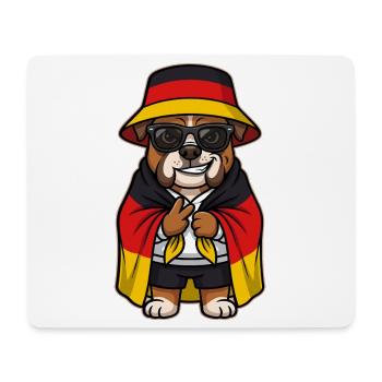 Deutschland Cartoon Hund Bulldogge Cool & Stylisch - Mousepad (Querformat) - Weiß - Vorne