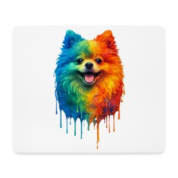Pomeranian in bunten Farben - Mousepad (Querformat) - Weiß - Vorne