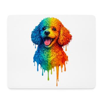 Pudel in bunten Farben - Mousepad (Querformat) - Weiß - Vorne