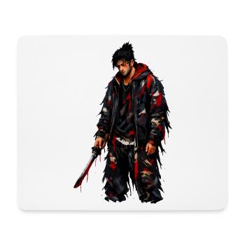 Pelage déchiré de guerrier dystopique - Tapis de souris (format paysage) - blanc - Devant