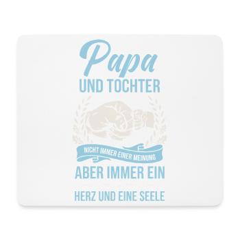 Papa und Tochter: Herz und Seele - Mousepad (Querformat) - Weiß - Vorne