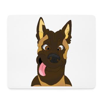 Cartoon-Hund Happy Face - Mousepad (Querformat) - Weiß - Vorne