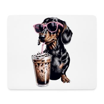 Dachshund Iced Coffee - Mouse Pad (horizontal) - white - Front