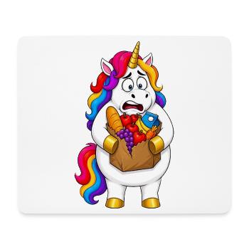 Clumsy Unicorn Grocery Bag Disaster - Mouse Pad (horizontal) - white - Front