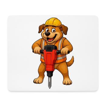 Hundebauarbeiter mit Presslufthammer - Mousepad (Querformat) - Weiß - Vorne