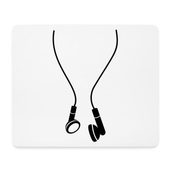 headphones - Mousepad (Querformat) - Weiß - Vorne