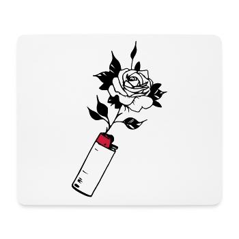 Briquet à fleurs (couleurs personnalisables) - Tapis de souris (format paysage) - blanc - Devant
