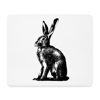 Feldhase / european hare / rabbit - Mousepad (Querformat) - Weiß - Vorne