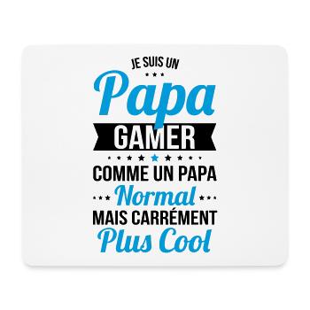 Papa gamer comme papa normal plus cool - Tapis de souris (format paysage) - blanc - Devant