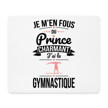 M'en fous du prince charmant j'ai la gymnastique - Tapis de souris (format paysage) - blanc - Devant