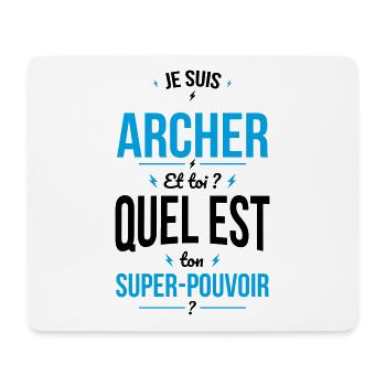 Je suis archer - Super pouvoir idée cadeau - Tapis de souris (format paysage) - blanc - Devant