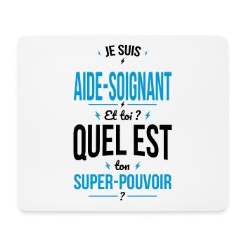 Aide soignant - Super pouvoir - Tapis de souris (format paysage) - blanc - Devant