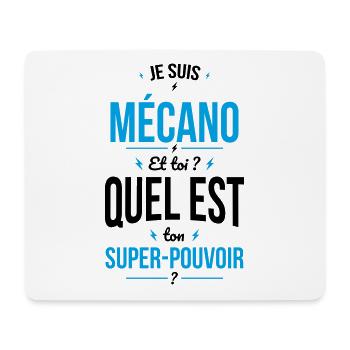 Je suis mécano - Super-pouvoir - Tapis de souris (format paysage) - blanc - Devant