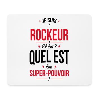 Je suis rockeur - Super-pouvoir - Tapis de souris (format paysage) - blanc - Devant