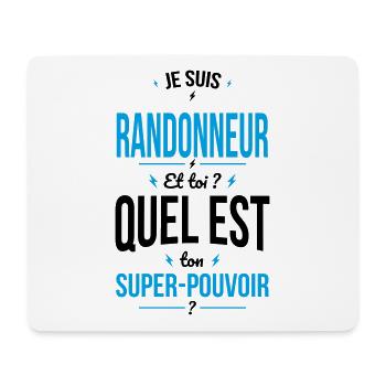 Je suis randonneur -Super-pouvoir - Tapis de souris (format paysage) - blanc - Devant