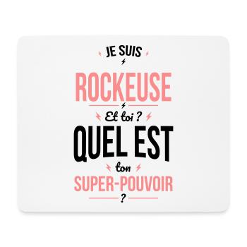 Je suis rockeuse - Super-pouvoir - Tapis de souris (format paysage) - blanc - Devant
