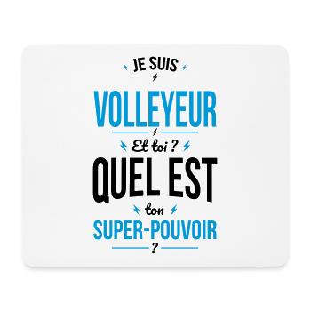 Je suis volleyeur - Super-pouvoir - Tapis de souris (format paysage) - blanc - Devant