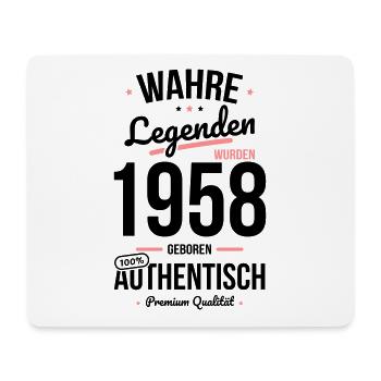 65. Geburtstag - Legenden wurden 1958 - Mousepad (Querformat) - Weiß - Vorne